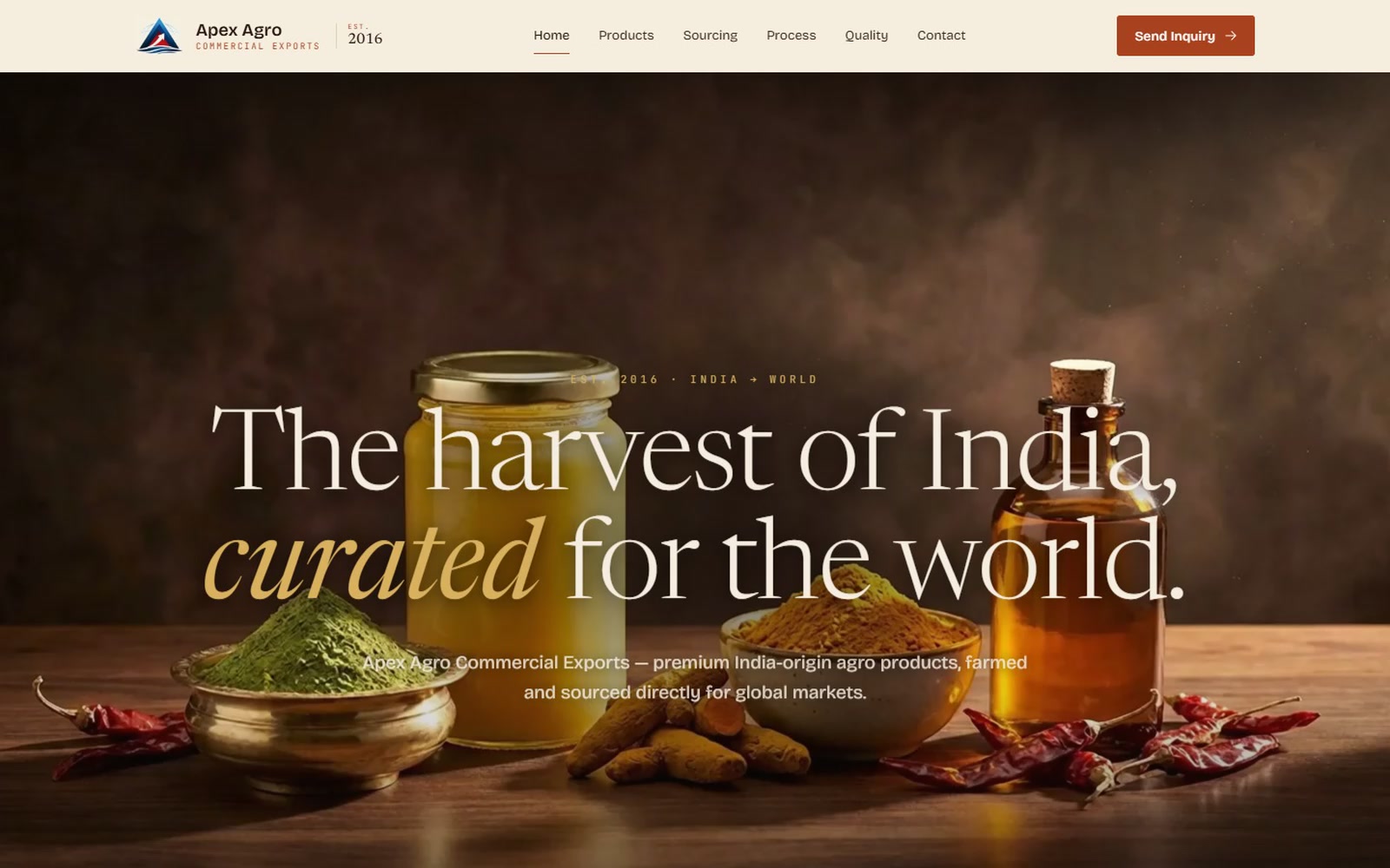 Apex Agro website opening